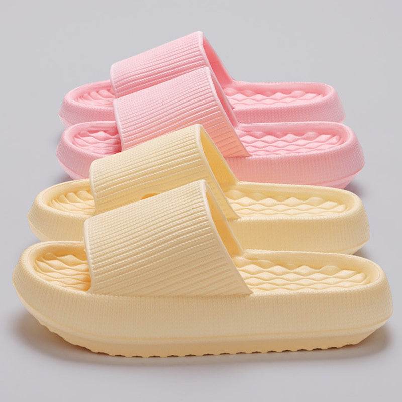 Summer EVA Slippers Solid Color Rhombus Stripe Anti-slip Slippers New Women's Home Shoes - ProTrendyz