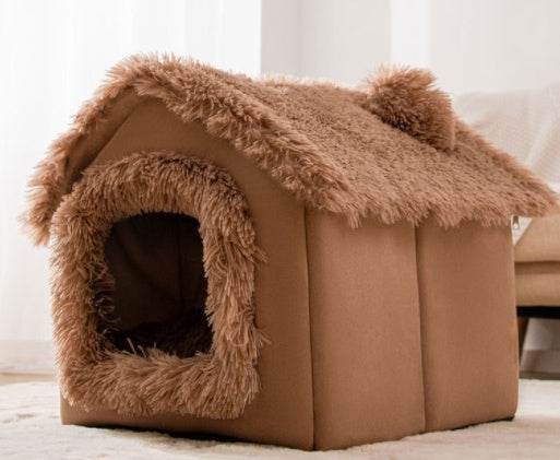 Foldable Dog House Pet Cat Bed Winter Dog Villa Sleep Kennel Removable Nest Warm Enclosed Cave Sofa Pets Supplies - ProTrendyz