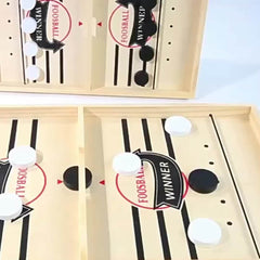 Fast Sling Puck Game,Wooden Hockey Game,Super Foosball Table,Desktop Battle Parent-Child Interaction Winner Slingshot Game,Adults And Kids Family Game Toys - ProTrendyz