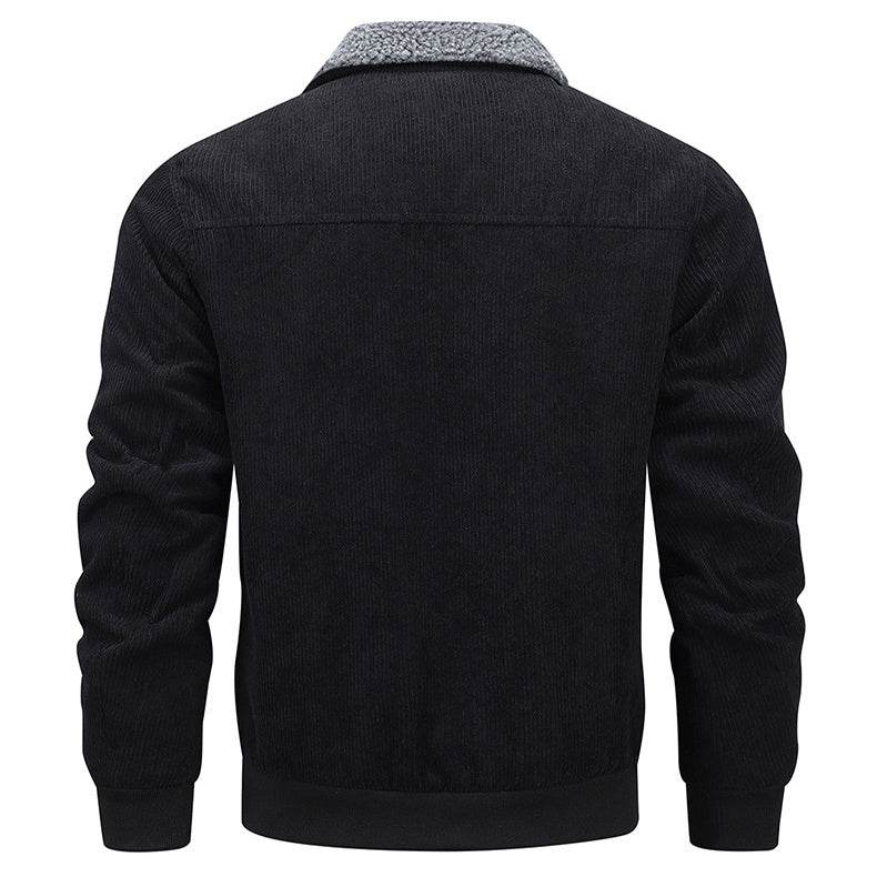 Winter Lapel Fleece Jacket With Pockets Warm Thicken Cotton Coat Men's Clothing - ProTrendyz