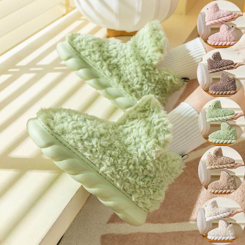 Winter Package Heeled Waterproof Home Indoor And Outdoor Wear Cute High Helper Cotton Slippers - ProTrendyz