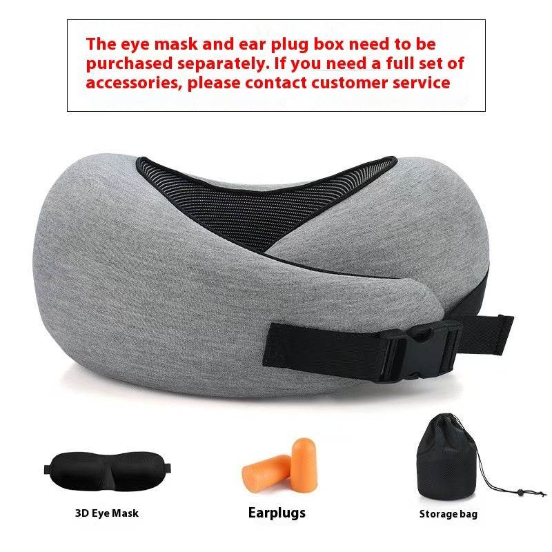 Soft Memory Foam Travel Neck Pillow U Shape Adjustable Support Comfortably Sleeping On Plane Car Office Noon Break - ProTrendyz