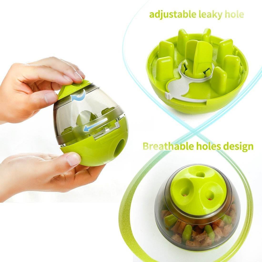 Dog Food Balls Tumbler Pet Puppy Feeder Dispenser Bowl Toy Leak Food Interactive Pet Tumbler Feeder Food Automatic Dispenser Bowl Interactive Balls - ProTrendyz