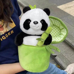 Simulated Bamboo Tube Flower Panda Pillow - ProTrendyz