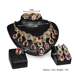Set Jewelry Fashion Gems Necklace And Earrings Alloy Jewelry - ProTrendyz