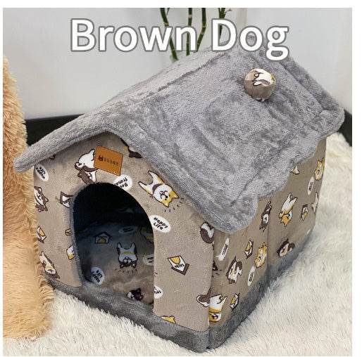 Foldable Dog House Pet Cat Bed Winter Dog Villa Sleep Kennel Removable Nest Warm Enclosed Cave Sofa Pets Supplies - ProTrendyz