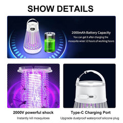 Digital Display Mosquito Killer Lamp Electric Shock Mosquito Trap Light Radiationless Insect Repellent Trap For Bedroom Outdoor Summer Gadgets - ProTrendyz