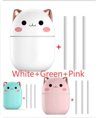 Air Humidifier Cute Cat Ultra-Silent USB Office Household Bedroom Car Aromatherapy Air Purifier With Led Cool Mist Spray - ProTrendyz