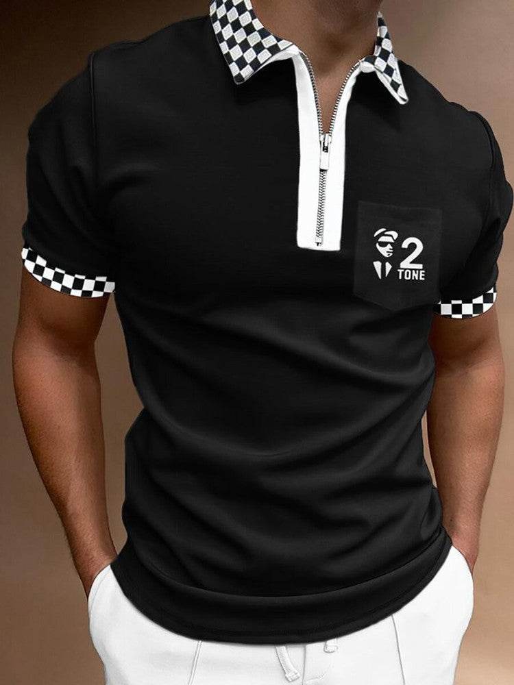 Men's POLO Shirt Striped Printed Short Sleeve T-Shirt Lapel Shirt - ProTrendyz