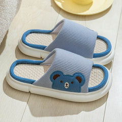 Cute Rabbit Slippers Linen House Shoes For Women - ProTrendyz