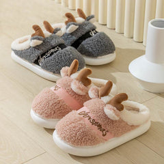 Christmas Shoes Winter Home Slippers Elk Soft Cozy Bedroom Slipper Slip On House Shoes - ProTrendyz