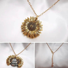 You Are My Sunshine Sunflower Necklace Women Men US - ProTrendyz