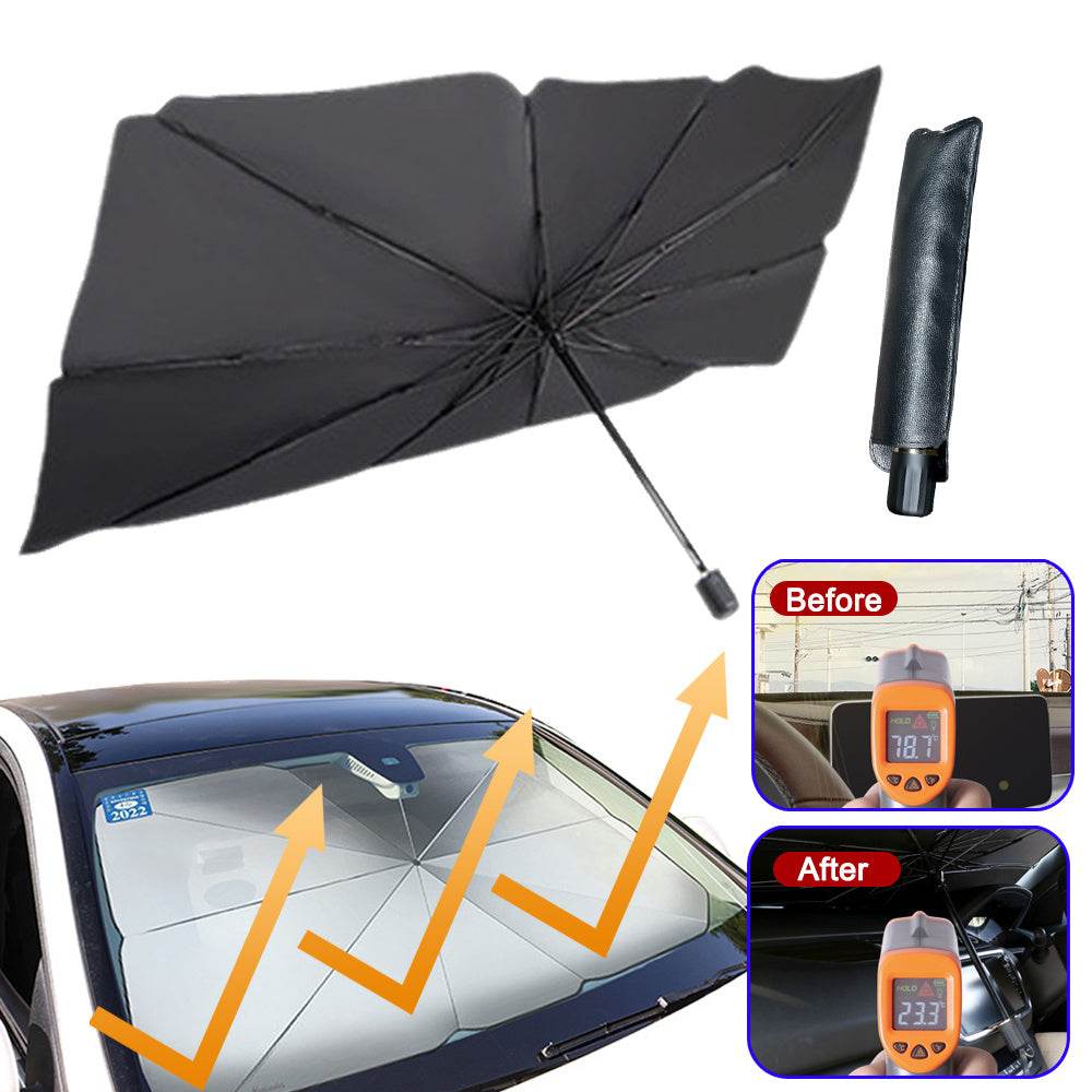 Foldable Car Windshield Sun Shade Umbrella UV Protection Heat Insulation Parasol Auto Front Window Cover Interior Protector Summer Gadgets - ProTrendyz