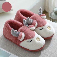 Christmas Shoes Winter Home Slippers Elk Plush Bedroom Slipper House Shoes For Women Men - ProTrendyz