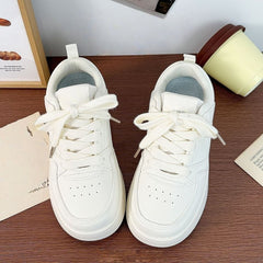 Women's White Sneakers 2026 New Style, Fashionable Versatile Platform Casual Sports Shoes