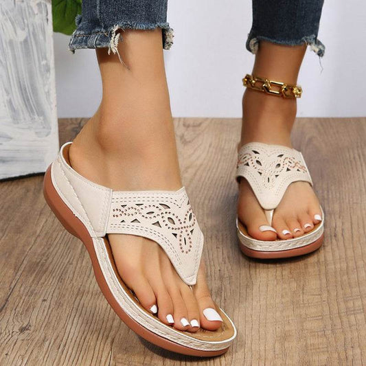 Clip Toe Wedge Sandals Women Summer Flip Flops Slippers Beach Shoes - ProTrendyz