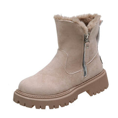 Thick Plush Snow Boots Women Faux Suede Non-slip Winter Shoes - ProTrendyz