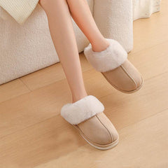 Winter Warm Plush Home Slippers Indoor Fur Slippers Women Soft Lined Cotton Shoes Comfy Non-Slip Bedroom Fuzzy House Shoes Women Couple - ProTrendyz