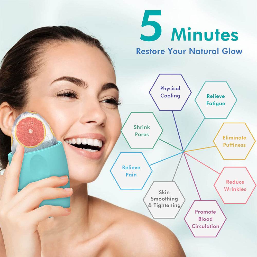 Silicone Ice Face Roller Contour Shrink Pores Remove Dark Circles Massage Skin Beauty Facial Roller For Eyes Neck Skin Care Tool - ProTrendyz