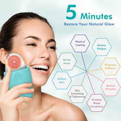 Silicone Ice Face Roller Contour Shrink Pores Remove Dark Circles Massage Skin Beauty Facial Roller For Eyes Neck Skin Care Tool - ProTrendyz