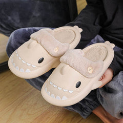 Winter Shark Shoes House Slippers With Button EVA Couple Slippers - ProTrendyz