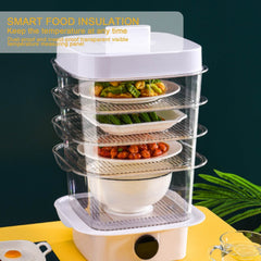 Multi-layer Dish Cover Heat Preservation Kitchen Cover Dining Table Leftover Storage Box Transparent Stack Cooking Hood Steamer - ProTrendyz