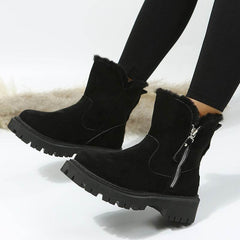 Thick Plush Snow Boots Women Faux Suede Non-slip Winter Shoes - ProTrendyz