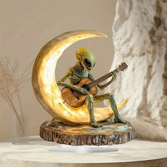 Alien Moon Guitarist Acrylic Home Office Decorations Ornaments - ProTrendyz