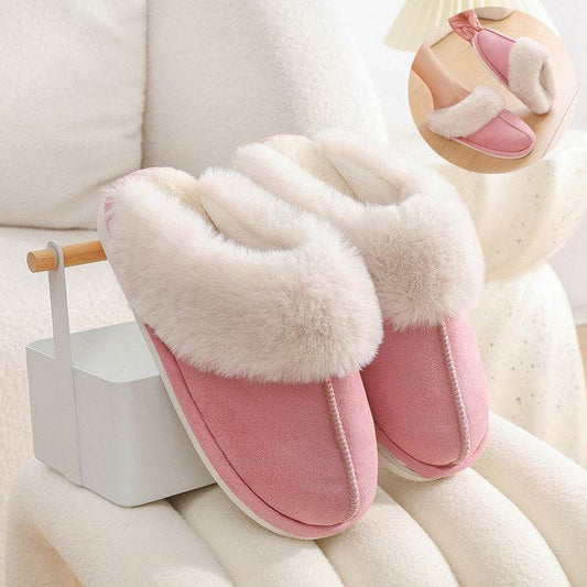 Winter Warm Plush Home Slippers Indoor Fur Slippers Women Soft Lined Cotton Shoes Comfy Non-Slip Bedroom Fuzzy House Shoes Women Couple - ProTrendyz