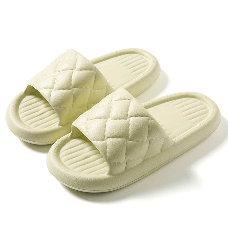 New Rhombus Home Slippers Summer Non-slip Floor Bathroom Slipper Lightweight Simple House Shoes For Women Men - ProTrendyz