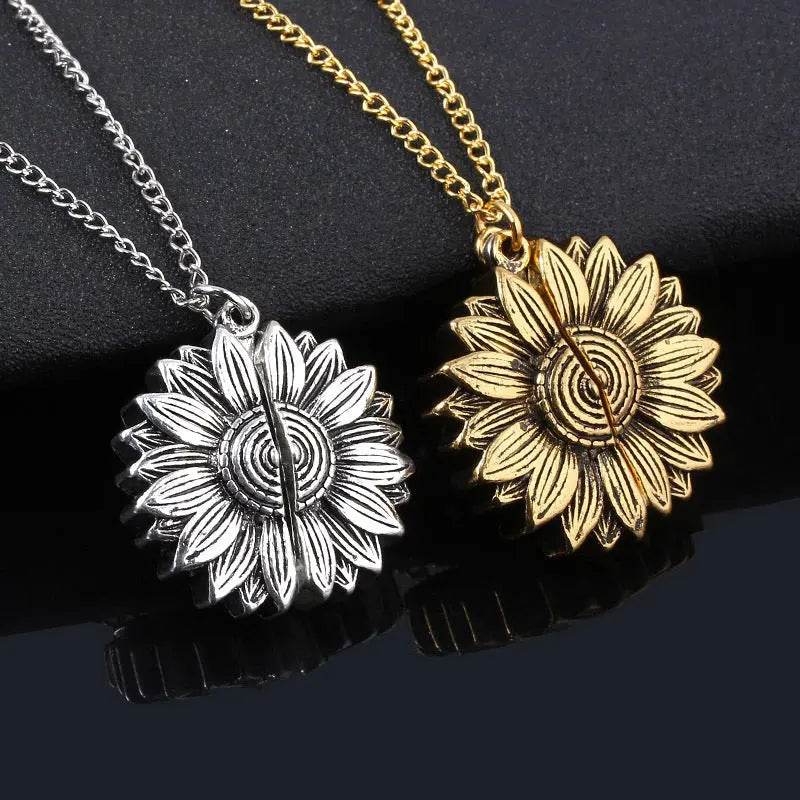 You Are My Sunshine Sunflower Necklace Women Men US - ProTrendyz