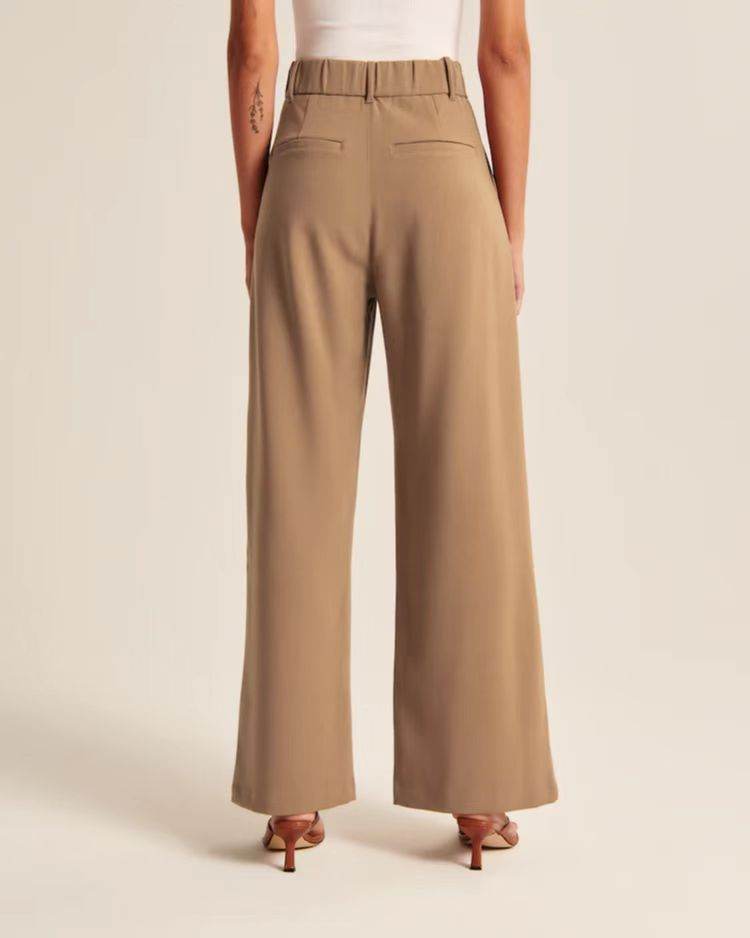 High Waist Straight Trousers With Pockets Wide Leg Casual Pants For Women - ProTrendyz