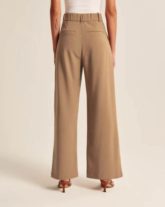 High Waist Straight Trousers With Pockets Wide Leg Casual Pants For Women - ProTrendyz