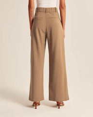 High Waist Straight Trousers With Pockets Wide Leg Casual Pants For Women - ProTrendyz
