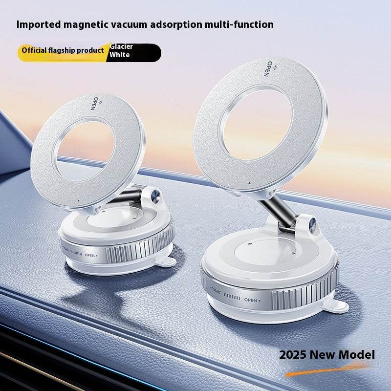 Magnetic Phone Holder With Vacuum Suction Foldable Adjustable Car Mount Magnetic Bracket Suction Nonslip For Busy Commuters - ProTrendyz