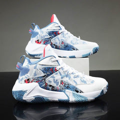 New Basketball Shoe Graffiti Rubber Breathable High Top Comfortable Men - ProTrendyz