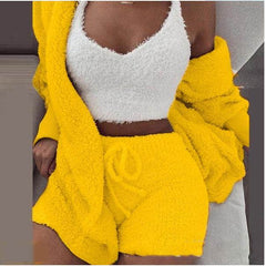 3 Pieces Of Fashionable Ladies Plush Home Clothes - ProTrendyz