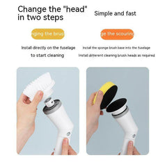 Electric Scrubber Cleaning Wall Long Handle Elbow Telescopic Multifunction Cleaning Brush - ProTrendyz