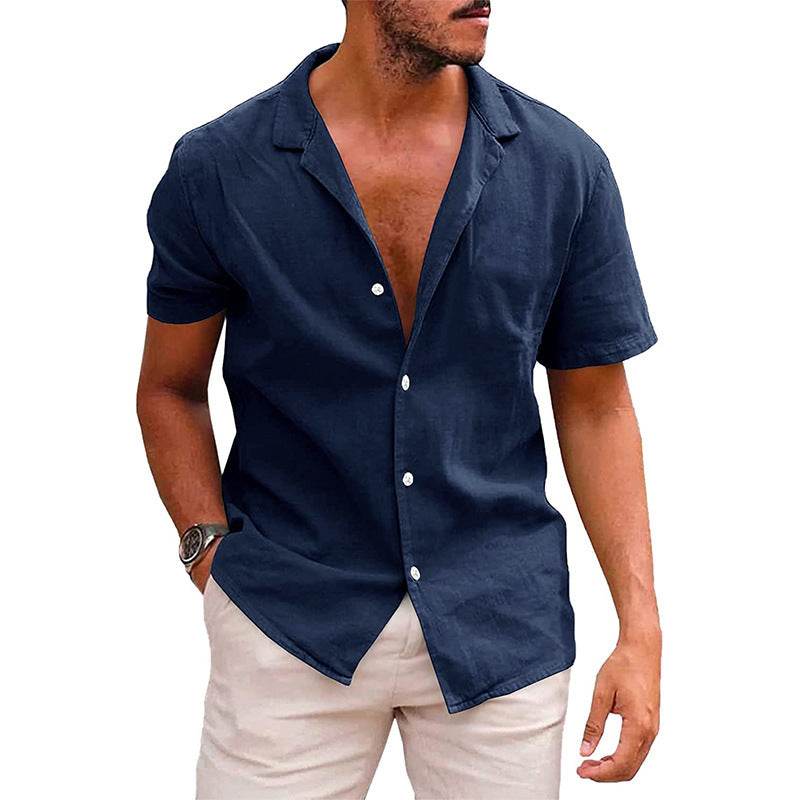 Men's Tops Casual Button Down Shirt Short Sleeve Beach Shirt Summer Mens Clothing - ProTrendyz