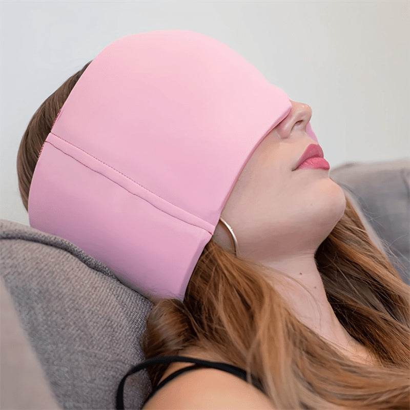 Ice Compress Headache Eye Mask Hat Relief For Migraines, Stress, And Tension Massage Tool - ProTrendyz