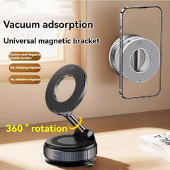 Magnetic Phone Holder With Vacuum Suction Foldable Adjustable Car Mount Magnetic Bracket Suction Nonslip For Busy Commuters - ProTrendyz