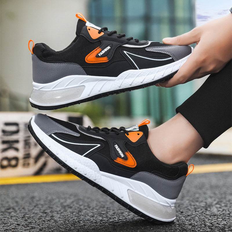 Color-blocked Sneakers Fashion Breathable Lace Up Mesh Sports Shoes For Men Casual Outdoor Running Walking Shoes - ProTrendyz