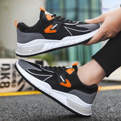 Color-blocked Sneakers Fashion Breathable Lace Up Mesh Sports Shoes For Men Casual Outdoor Running Walking Shoes - ProTrendyz
