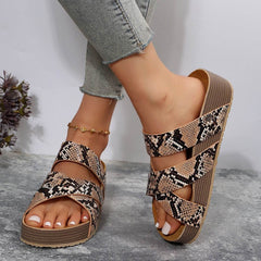 Woven Cross-strap Slippers Summer Platform Sandals Women Flat Beach Shoes - ProTrendyz
