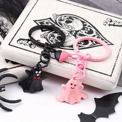 Unique Bag Hanging Halloween Ghost Keychain Cute Couple Magnetic Ghost Pendant Lovers Ornaments Key Rings Key Decoration