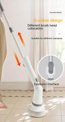 Electric Scrubber Cleaning Wall Long Handle Elbow Telescopic Multifunction Cleaning Brush - ProTrendyz