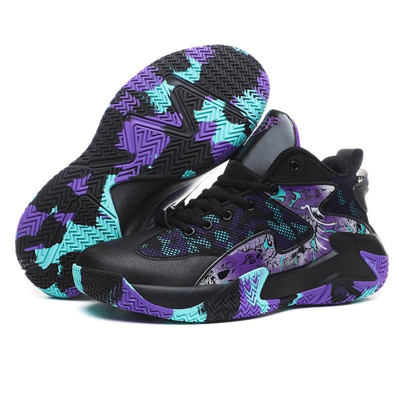 New Basketball Shoe Graffiti Rubber Breathable High Top Comfortable Men - ProTrendyz