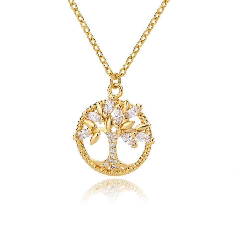Hollow Tree Of Life Necklace Jewelry Pendant Female 18K - ProTrendyz
