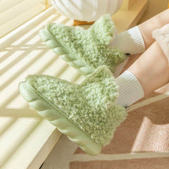 Winter Package Heeled Waterproof Home Indoor And Outdoor Wear Cute High Helper Cotton Slippers - ProTrendyz