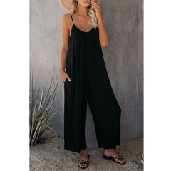 Women's Loose Sleeveless Jumpsuits Romper Jumpsuit With Pockets Long Pant Summer - ProTrendyz